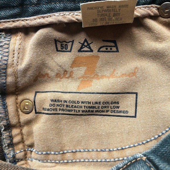 7 for All Mankind Denim Jean Mini Skirt Size 28 Blue Gray Acid Wash - Picture 8 of 13